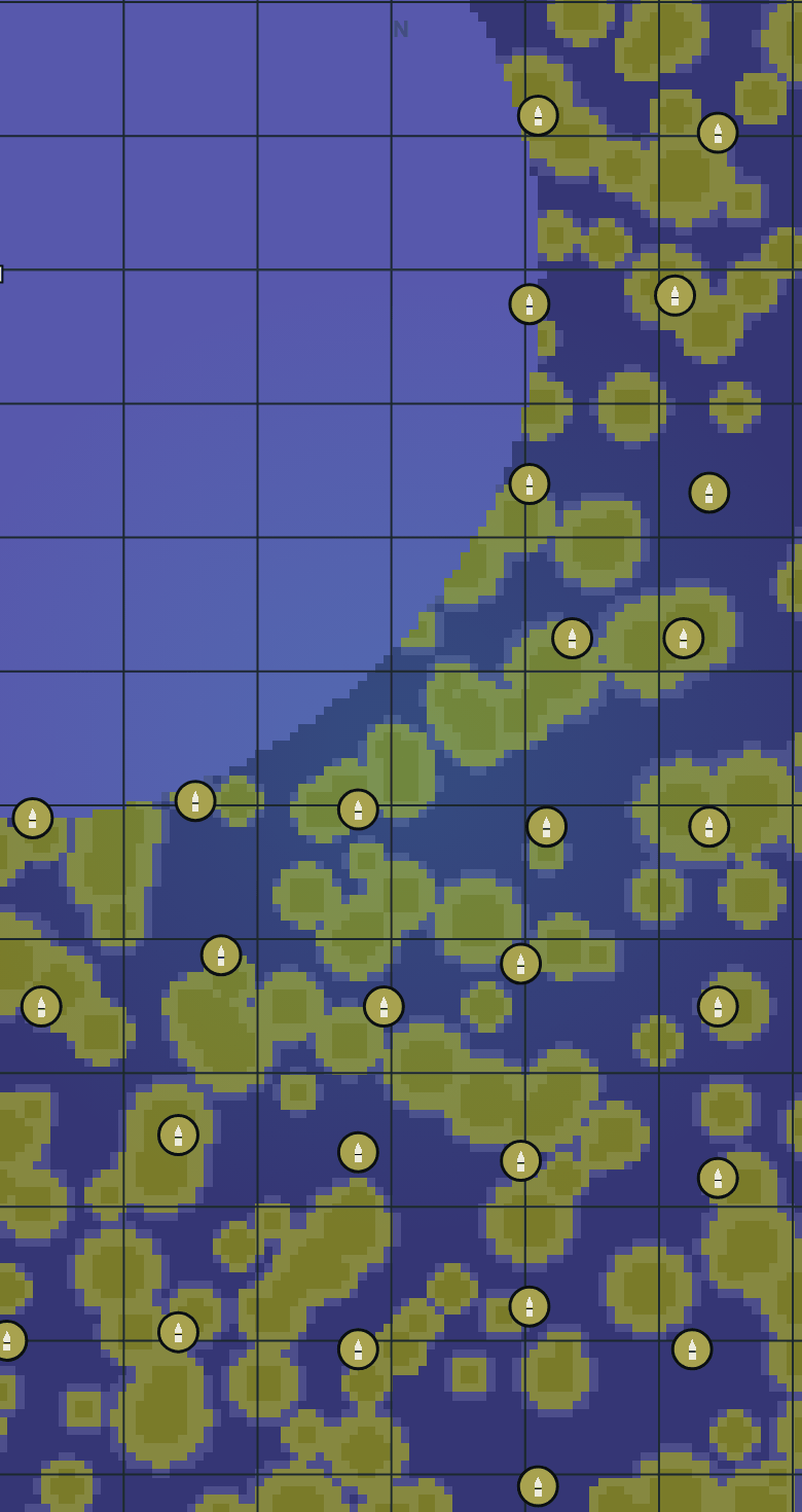 In-app map: the End, showing the central island edge and outer islands with end city markers.